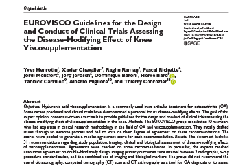 EUROVISCO Guidelines for the Design and Conduct of Clinical Trials Assessing the Disease-Modifying Effect of Knee Viscosupplementation