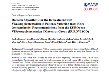 Decision algorithms for retreatment with viscosupplementation in patients suffering from knee oesteoarthritis