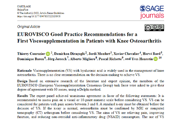 EUROVISCO Good practice recommendations for a first viscosupplementation in patients with knee osteoarthritis